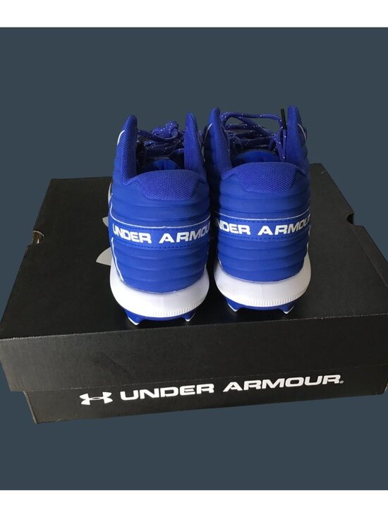 Under Armour Youth Baseball Cleats Size 11.5 Black & Blue Synthetic main image 10